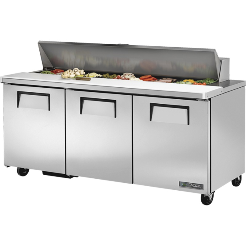 True 72" 3-Door Salad/Sandwich Prep Table TSSU-72-18-HC