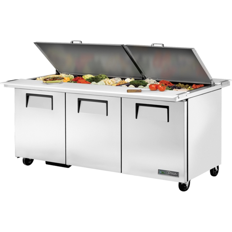 True 72" Three Section Mega Top Sandwich Prep Table TSSU-72-30MB-ST-HC
