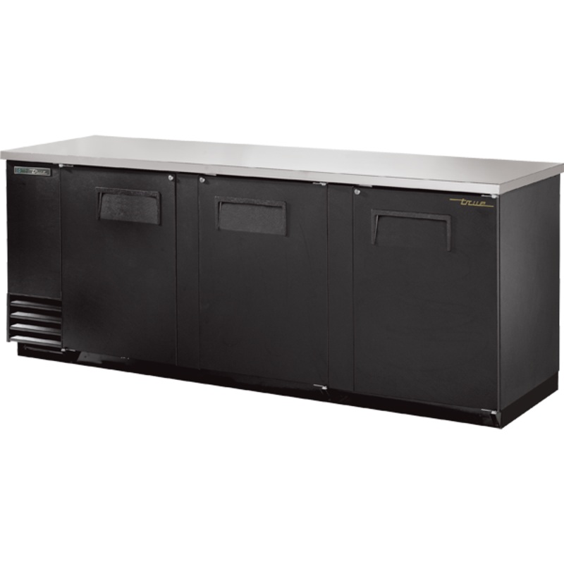 True 90"Back Bar Cooler Blk TBB-4-HC