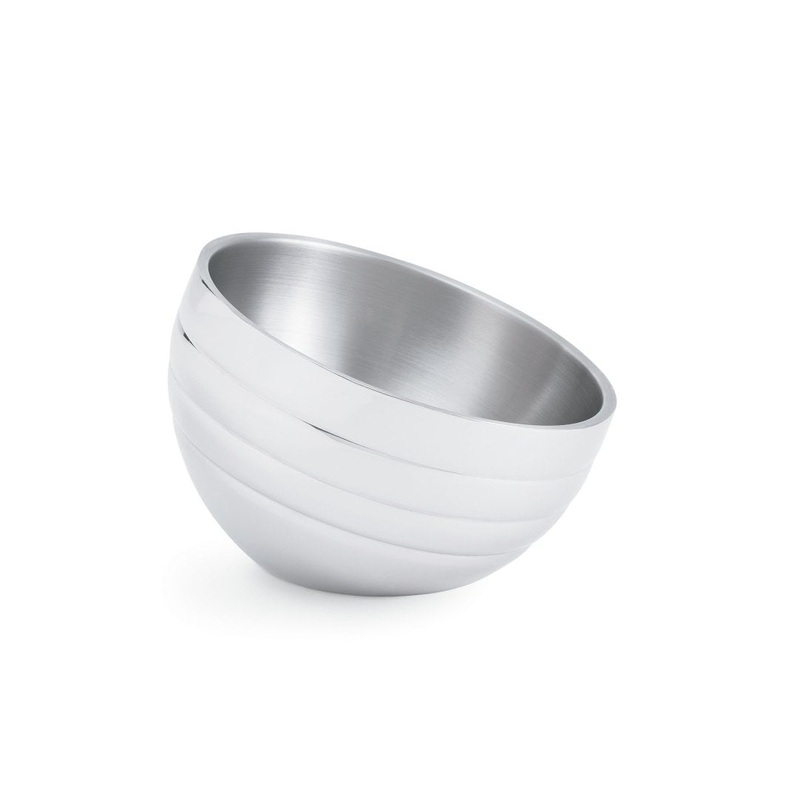 Vollrath 46586 4QT Round angled double-wall s/s serving bowl with beehive pattern*