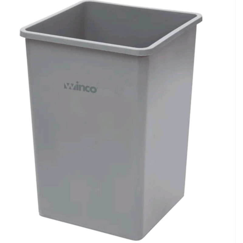 Winco Tall Square Trash Can - 35 Gallon, Gray PTCS-35G