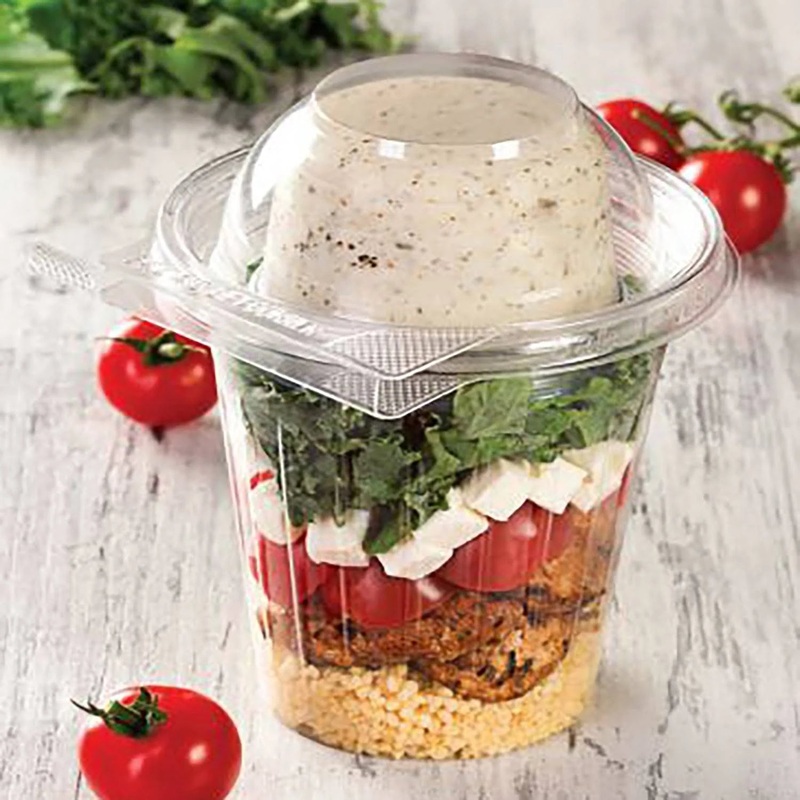 Bunzl - 16 oz, Grab & Go, Plastic Clear Cup With Dome Lid,  TS16CCRD 39351601