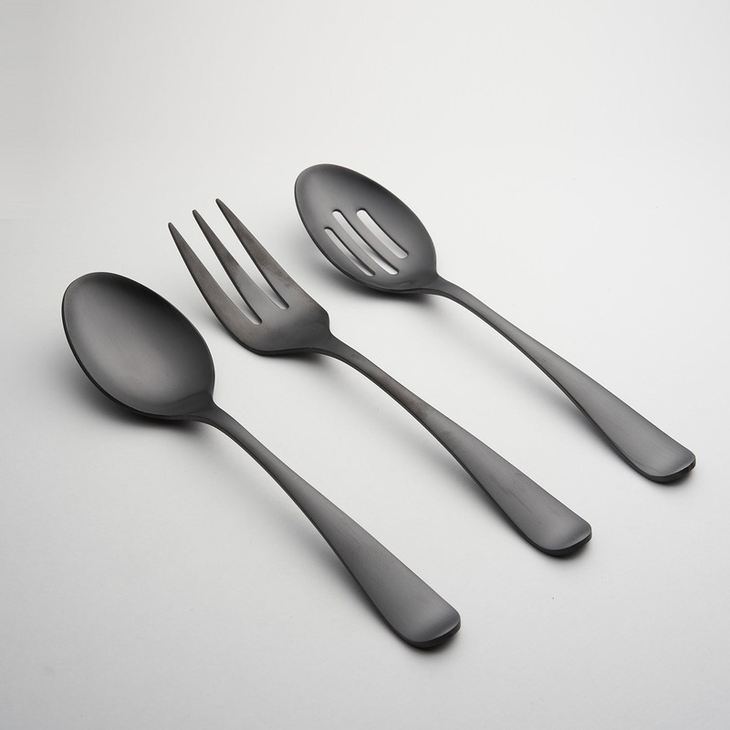 Rhiannon Black Satin 3 Piece Hostess Set