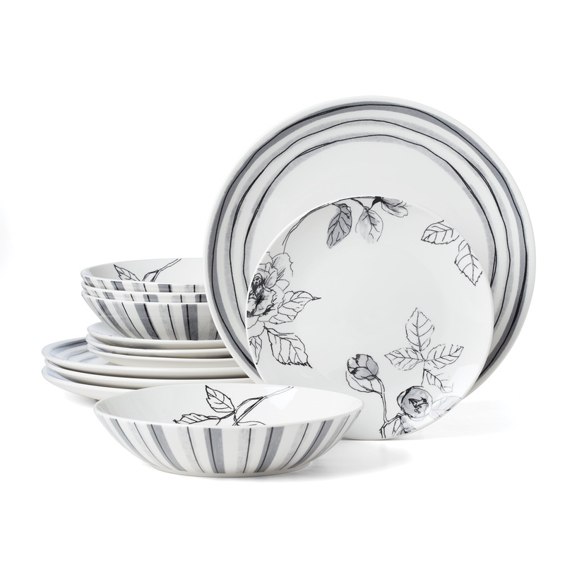 Sketchbook 12-Piece Dinnerware Set