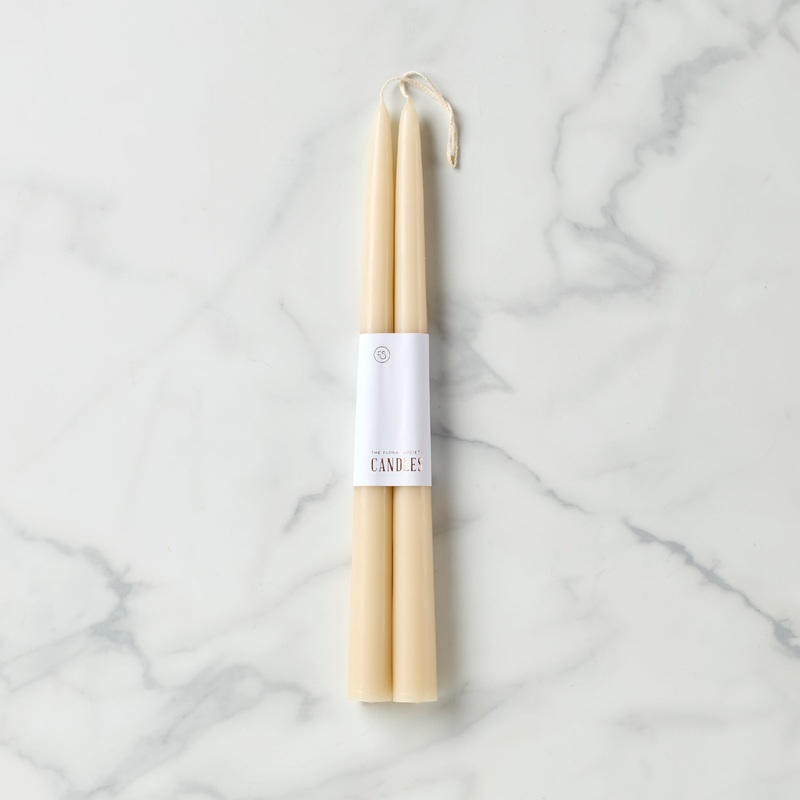 Dipped 12" Taper Candle Pair - Parchment