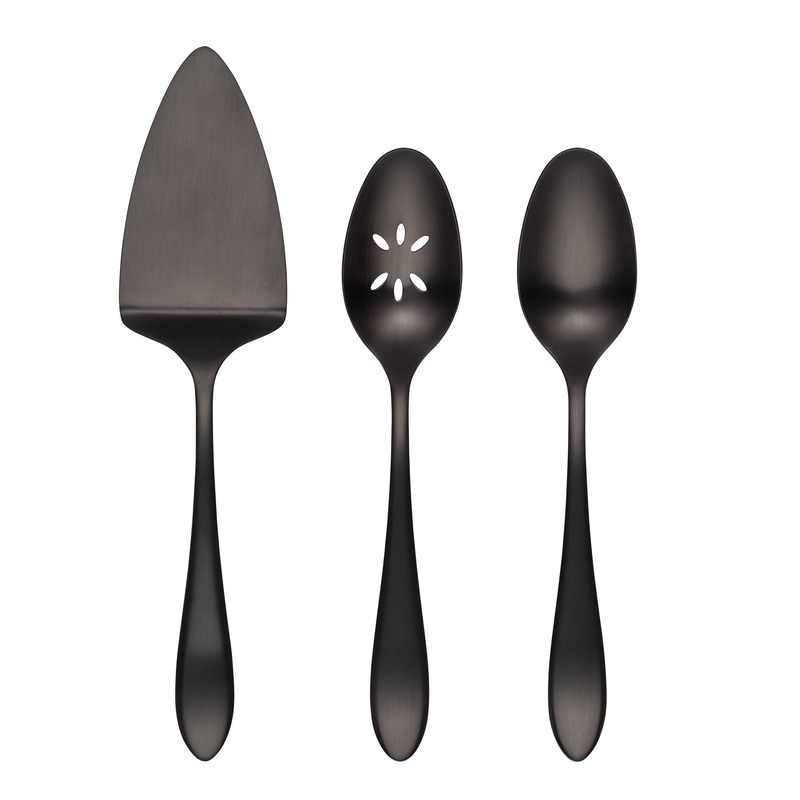 Waldwick Black Satin 3 Piece Hostess Set