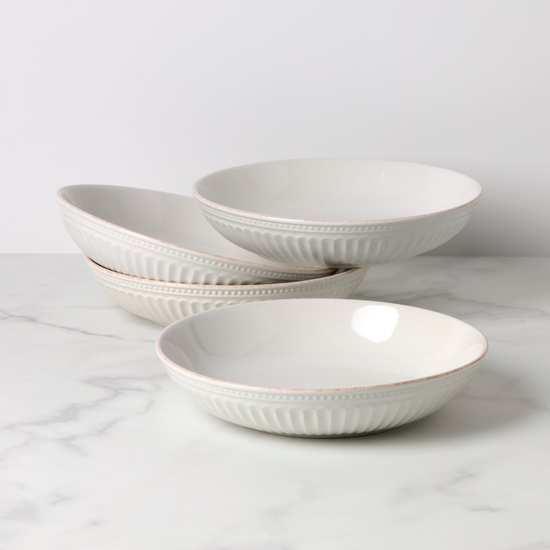 French Perle Groove Dinner Bowls - Set of 4