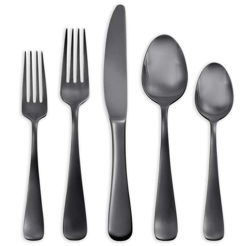 Opera Black Titanium 5 Piece Place Setting