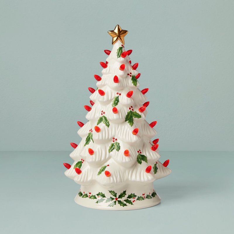 Treasured Traditions Red Bulbs Lit Tree
