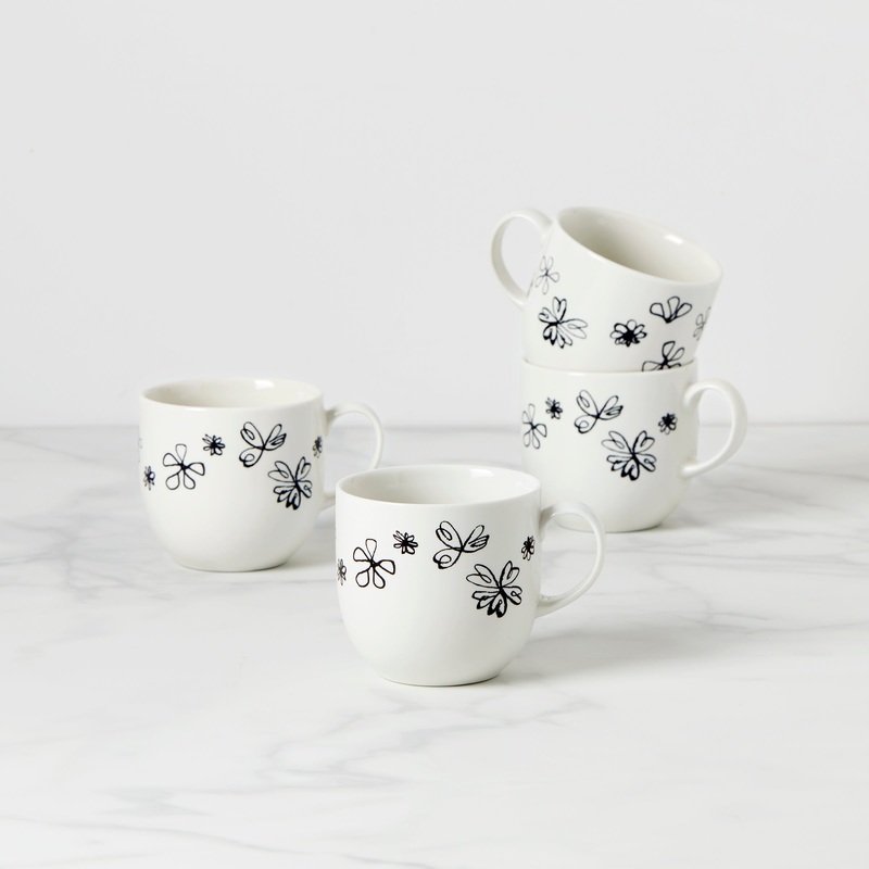 Garden Doodle Mugs - Set of 4