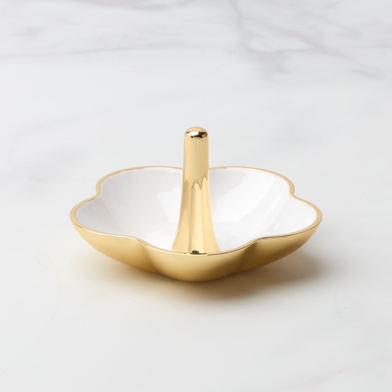 Make It Pop Metal Ring Dish - White