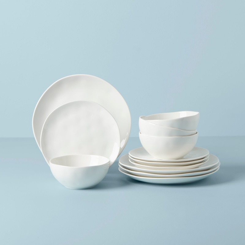 Bay Colors 12-Piece Dinnerware Set, White