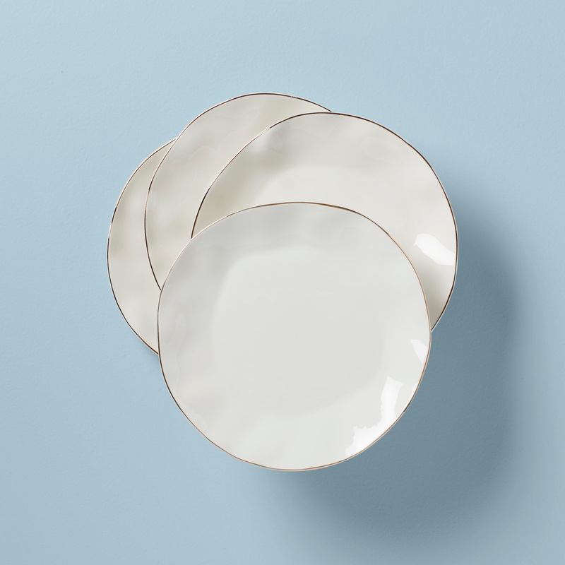 Blue Bay White Dinner Plates - Set of 4