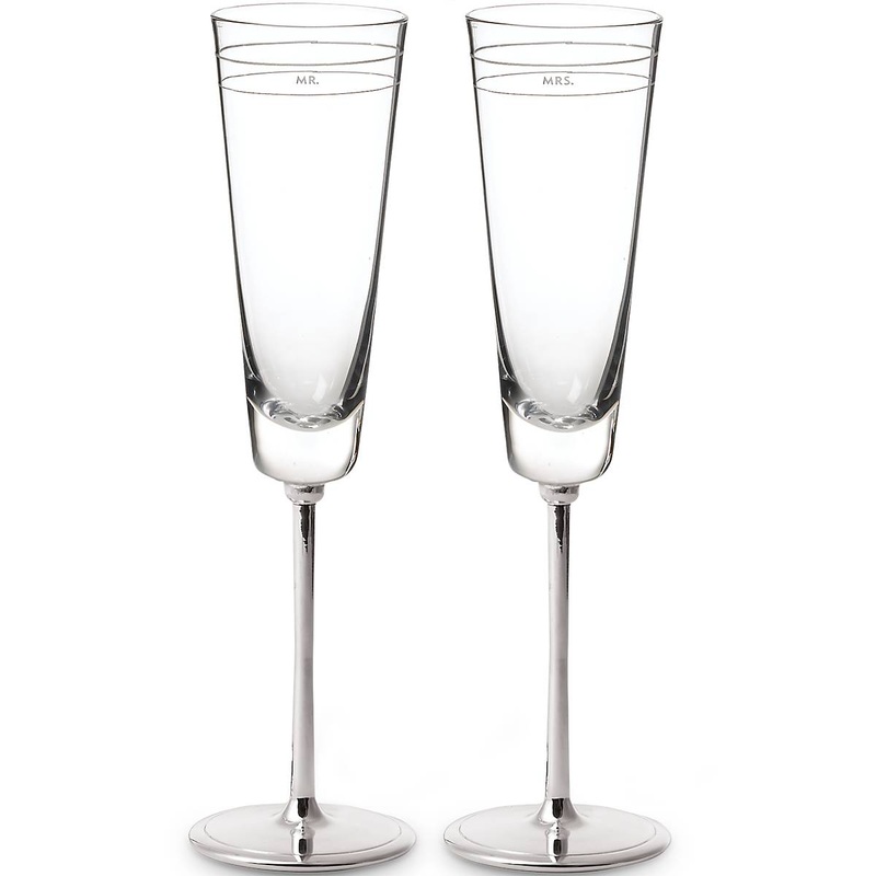 Darling Point "Mr." and "Mrs." 2 pc Champagne Flute
