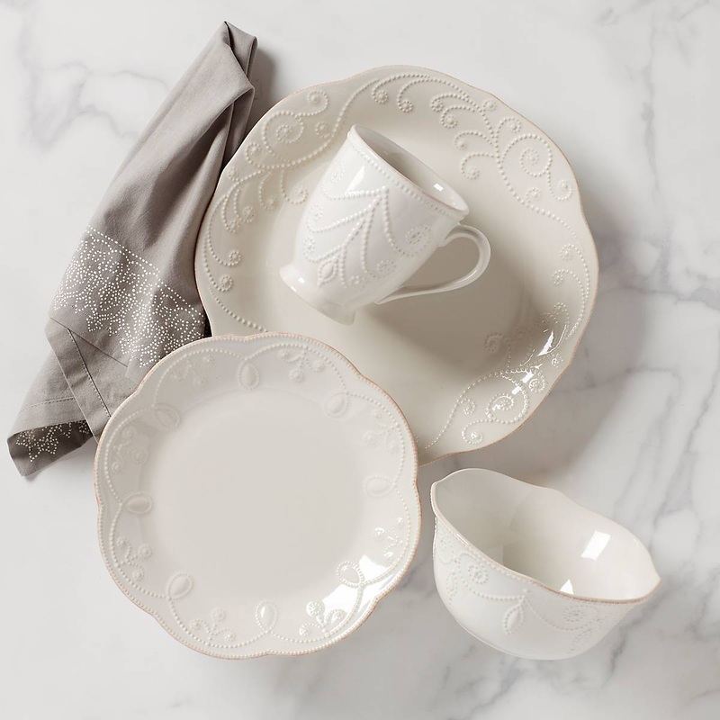 French Perle White 4-Piece Place Setting