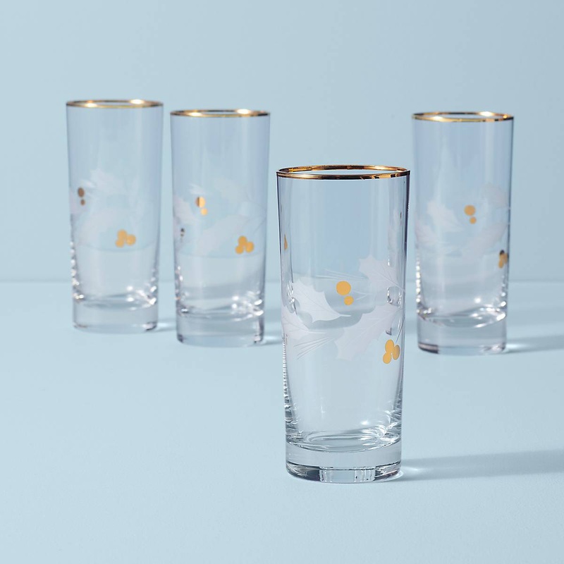 Holiday Gold Highball Glasses - Set Of 4
