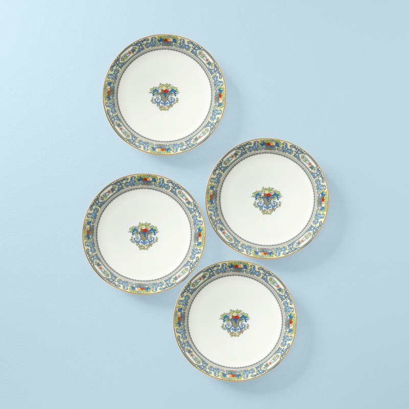 Autumn White Accent Plates - Set of 4