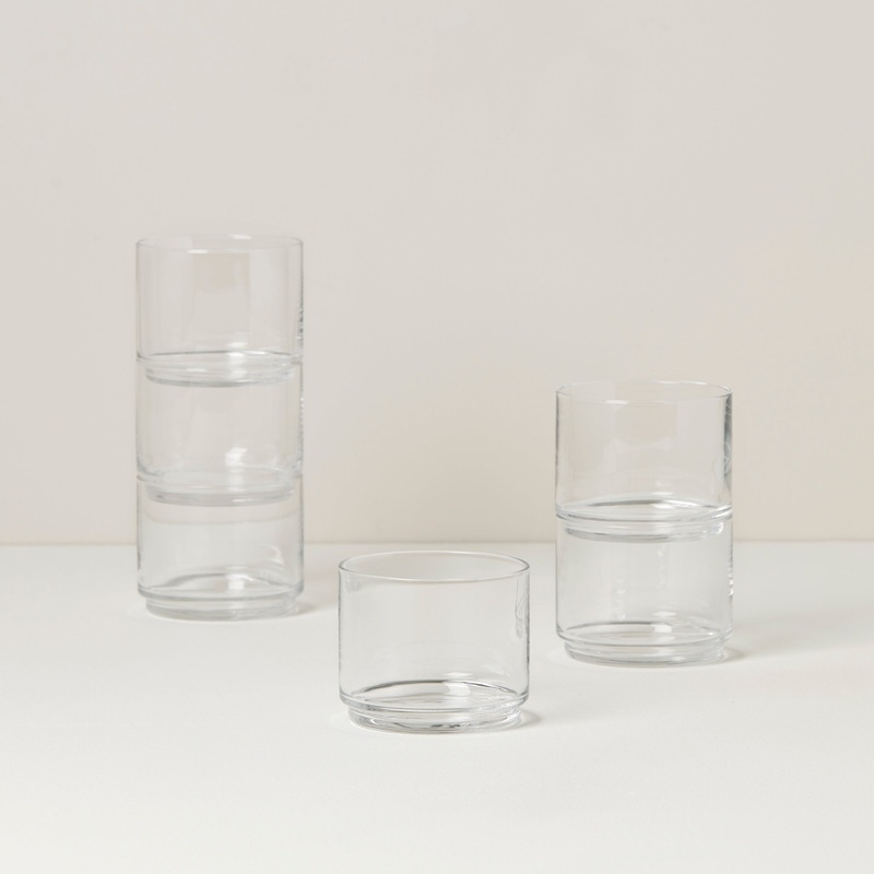 Tuscany Classics Stackable Clear Short Glasses - Set Of 6