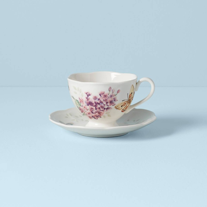 Butterfly Meadow Orange Sulphur Cup and Saucer