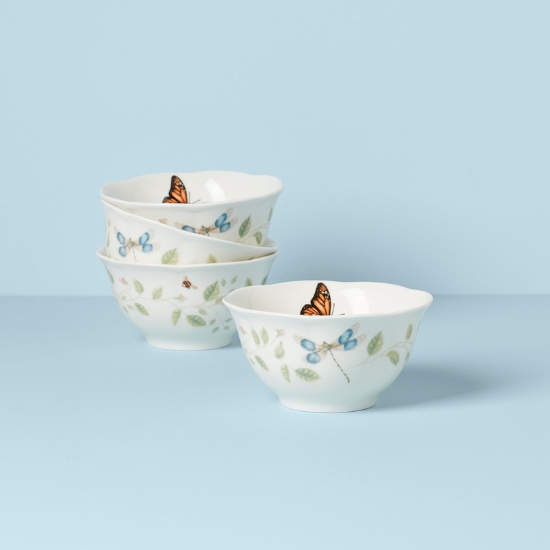 Butterfly Meadow Vines Rice Bowls - Set of 4