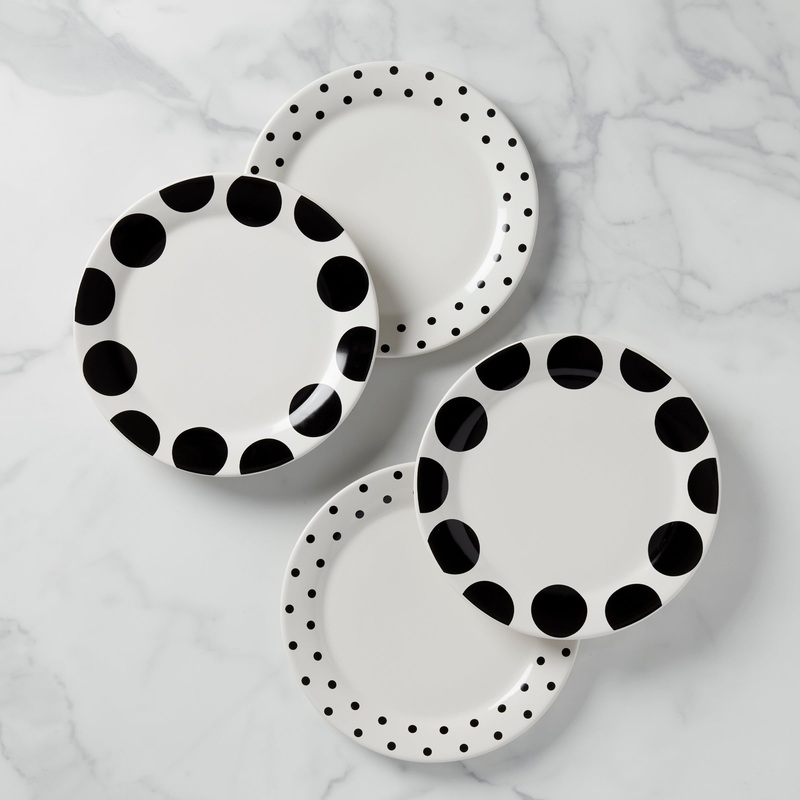 On The Dot Assorted Dinner Plates - Set of 4