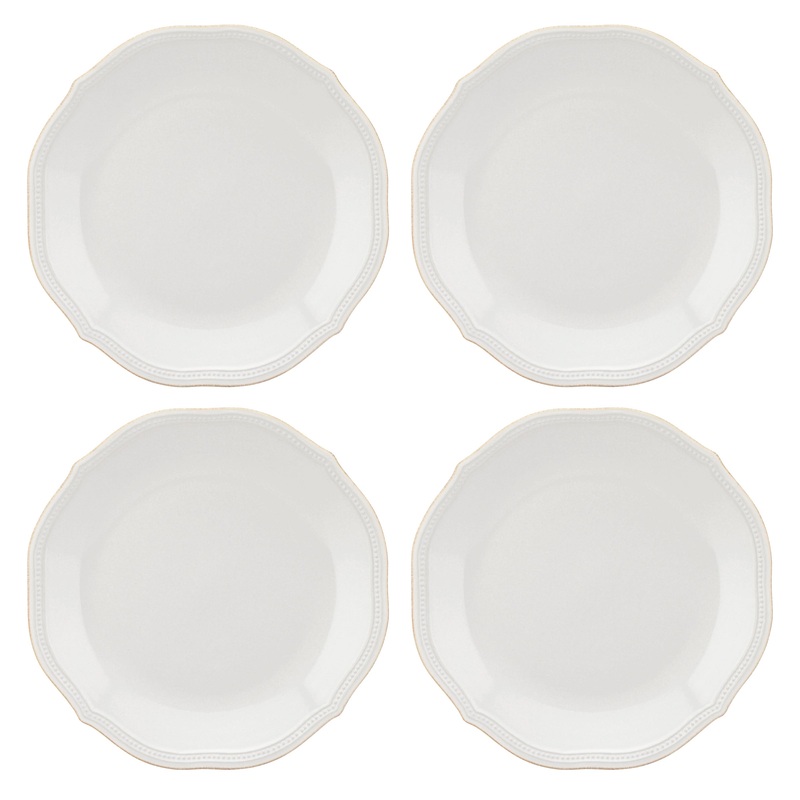 French Perle Bead Dinner Plates - Set of 4