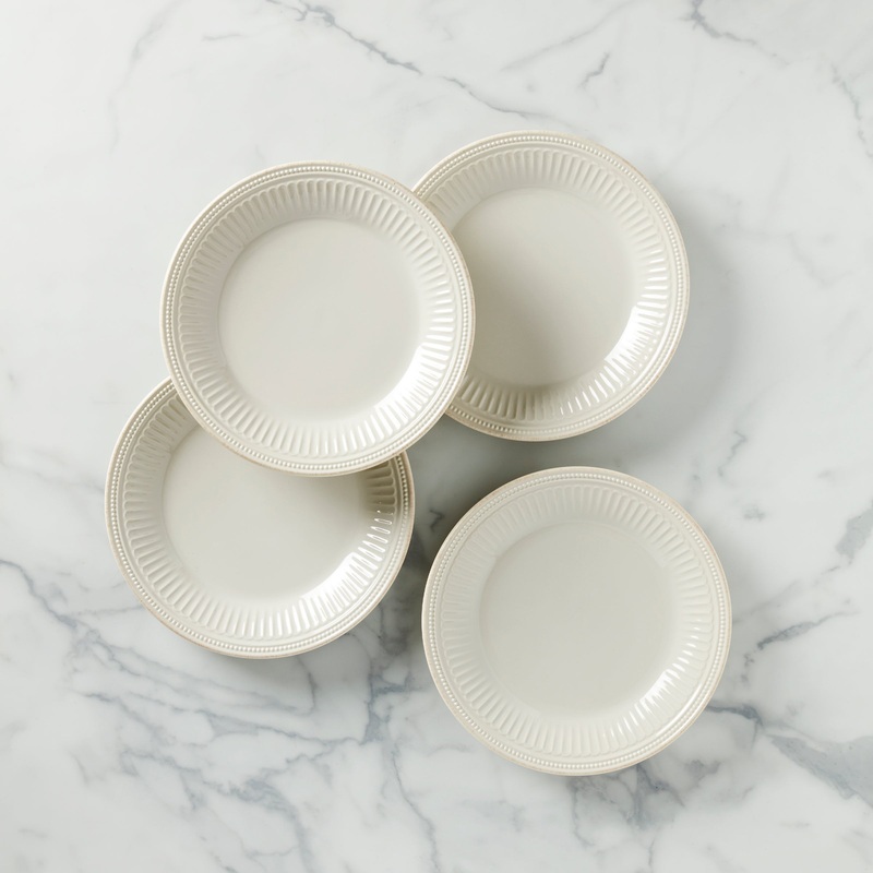 French Perle Groove Dinner Plates - Set of 4