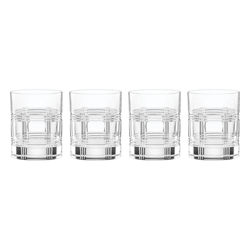 Hudson Crystal Double Old Fashion Glasses - Set Of 4