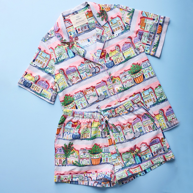 Spice Village x Printfresh Pink Kitchen Short PJ Set