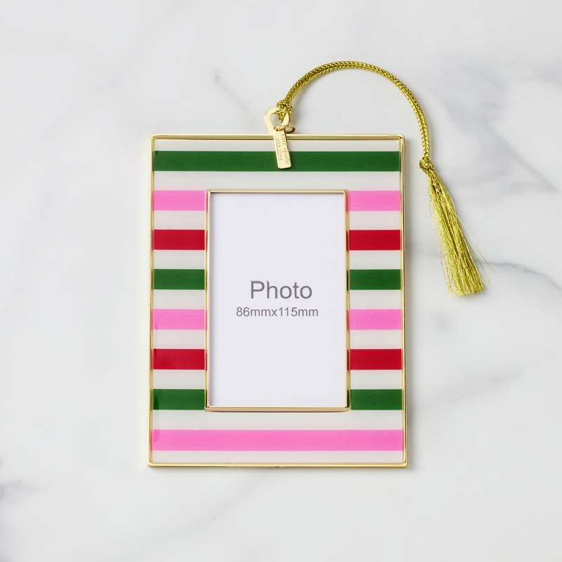 Be Jolly Mini Frame Ornament - Stripe