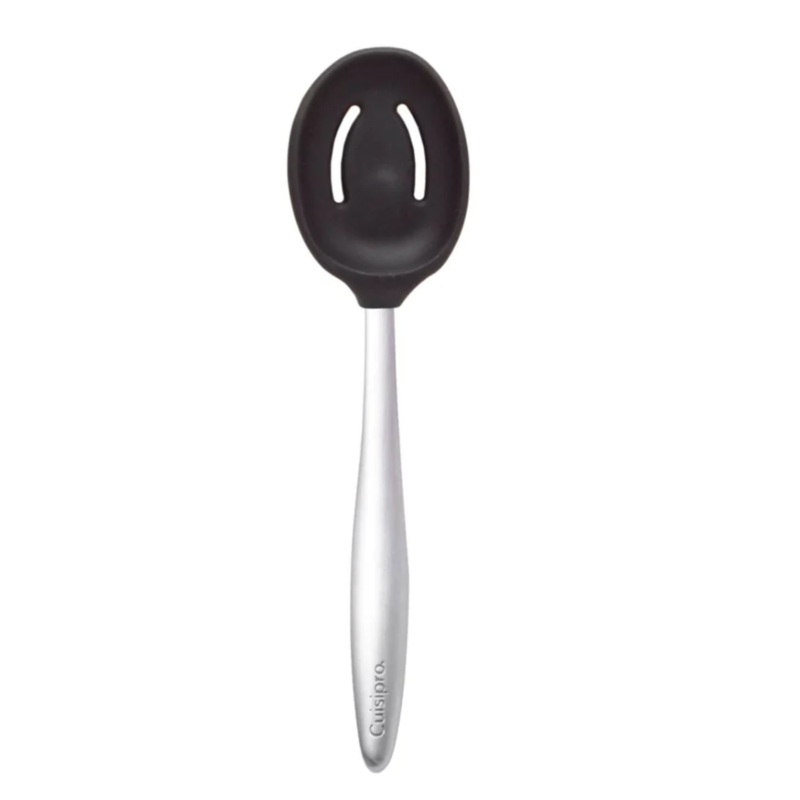 Cuisipro Silicone Piccolo Slotted Spoon - Black 8"