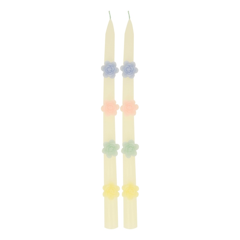 Pastel Flower Taper Candles