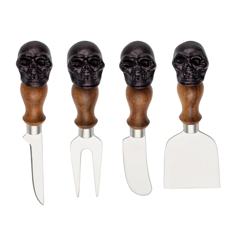 Vintro Halloween Skull Mirror 4 Piece Cheese Set