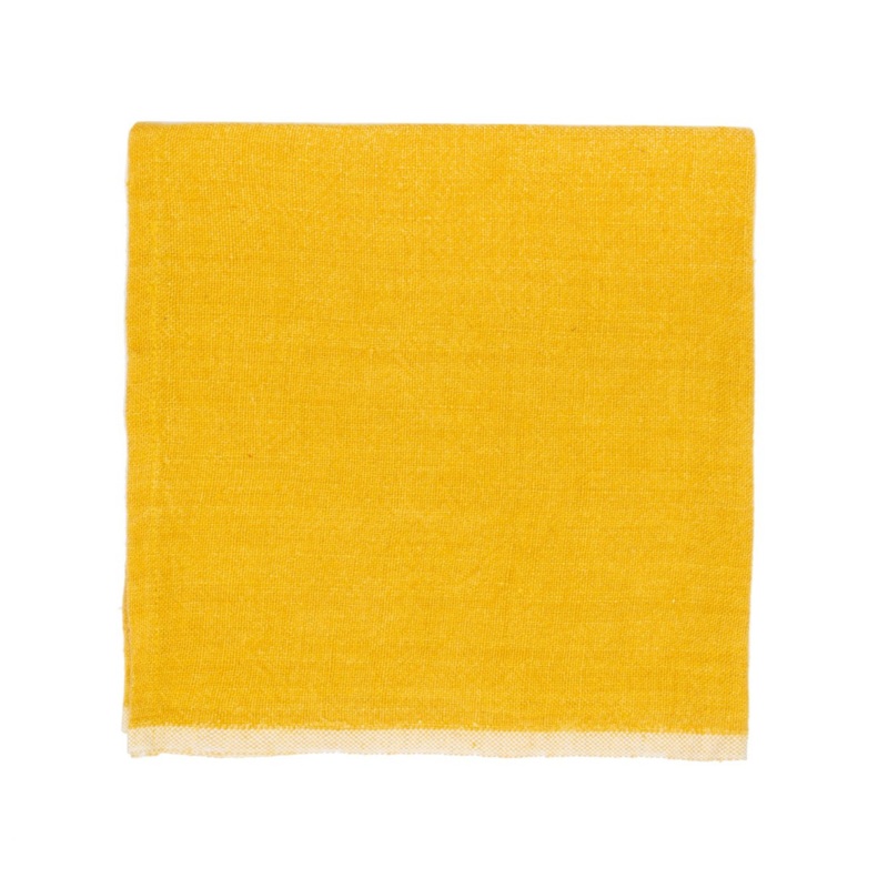 Chunky Linen Mustard Napkins