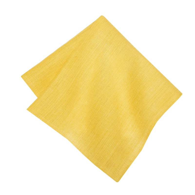 Couleur Nature Palma Handwoven Linen Mustard Yellow 20"