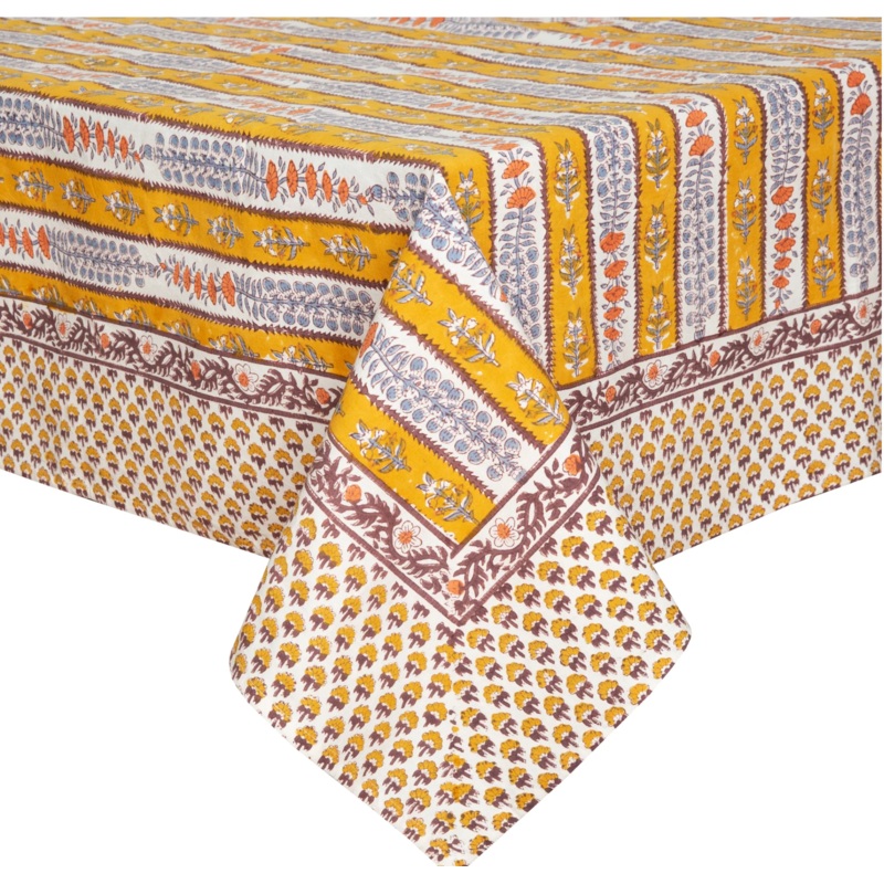 French Tablecloth Avignon Dijon & Blue 71X106"