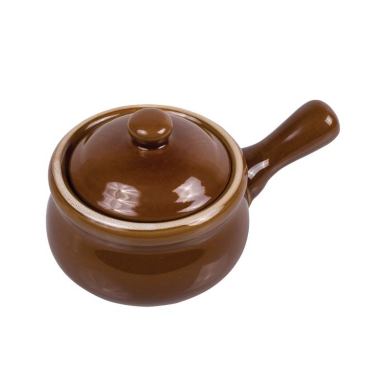 HIC Kitchen Onion Soup With Lid, Ceramic, 14oz