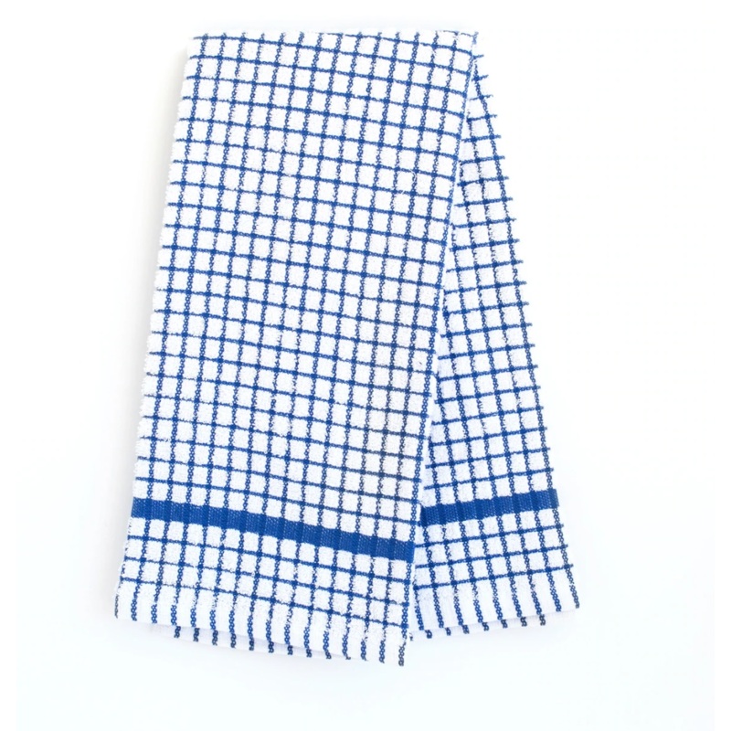 Grid Terry Kitchen Towel - Blue
