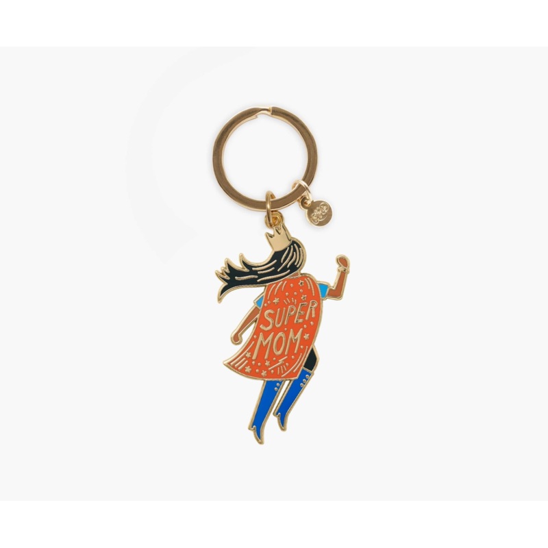 Rifle Paper Soaring Super Mom Enamel Keychain