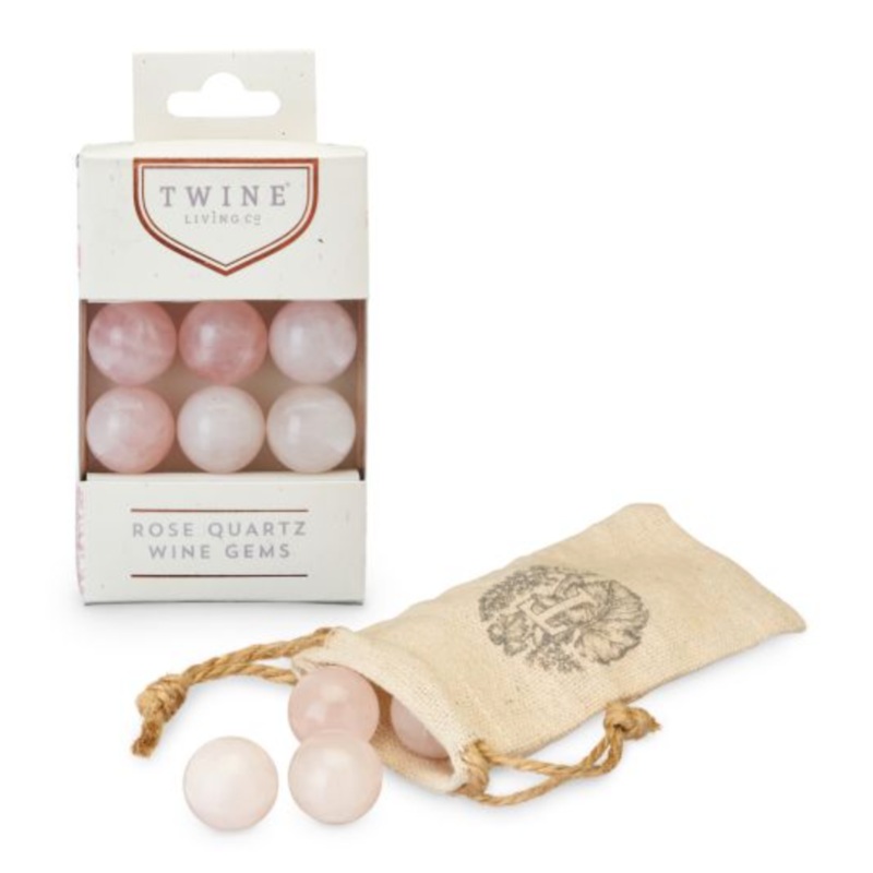 Rose Quartz Wine Gems Set of 6 by Twine