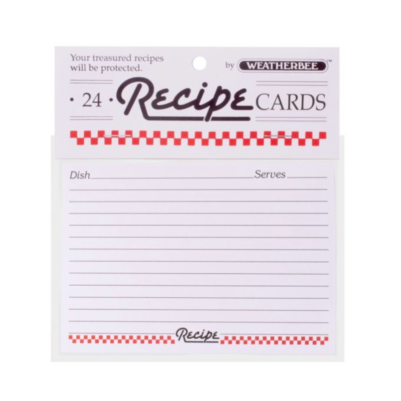 Weatherbee Recipe Cards, 3 x 5, Set of 24