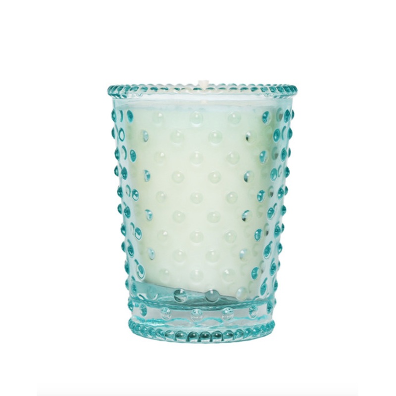 Blue Agave Votive Hobnail Glass Candle