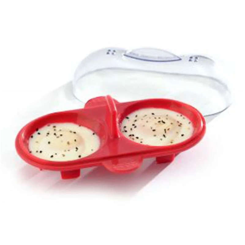 Norpro Double Egg Poacher, Red