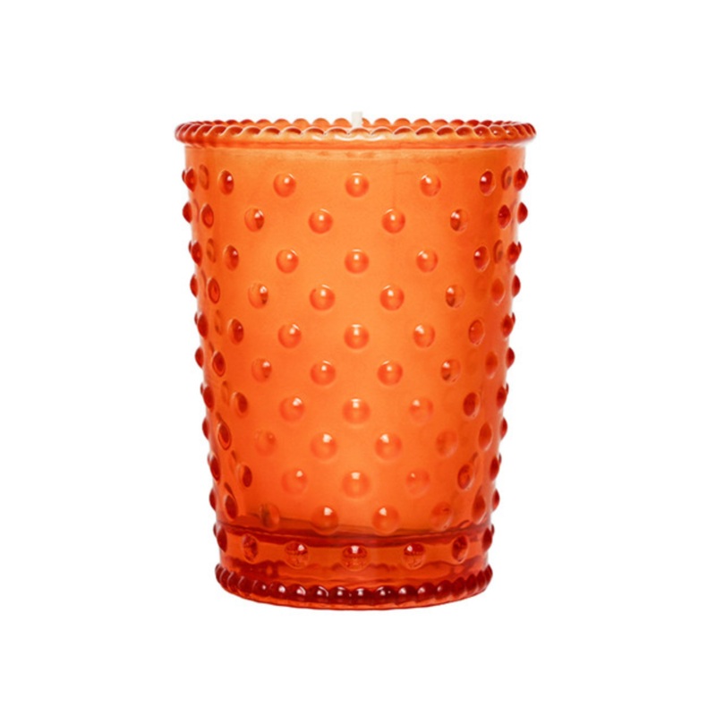 Sicilian Orange Votive Hobnail Glass Candle