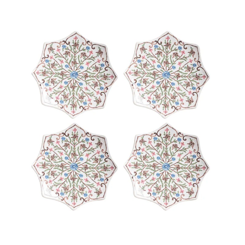 Villa Seville Scalloped Side/Cocktail Plate Set/4 - Chambray