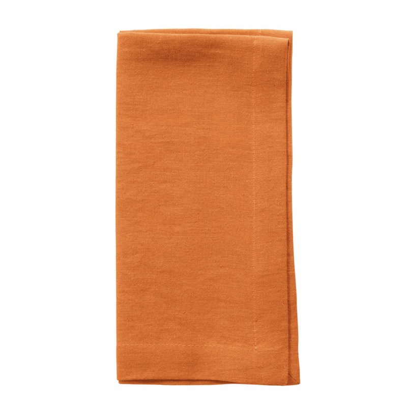 Bodrum Amalfi Linen Napkin, 21", Pumpkin