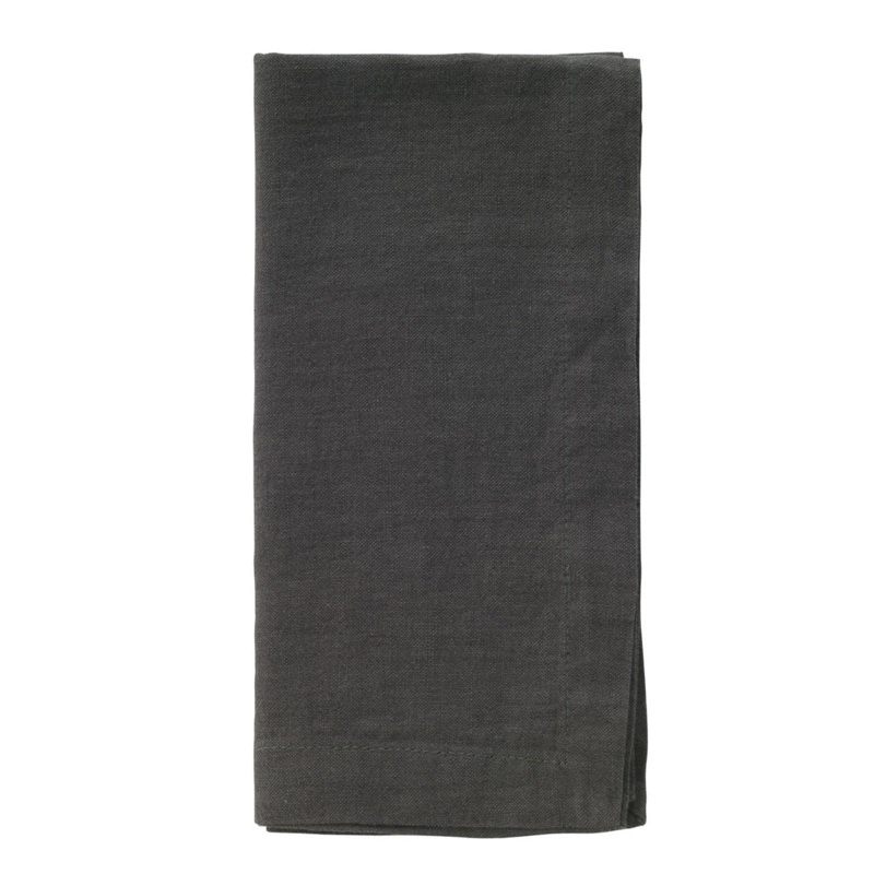 Bodrum Amalfi Linen Napkin, Charcoal