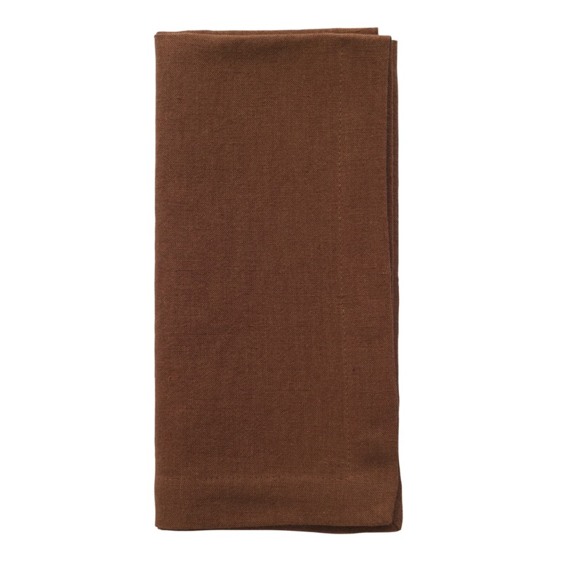 Bodrum Amalfi Linen Napkin, Chocolate