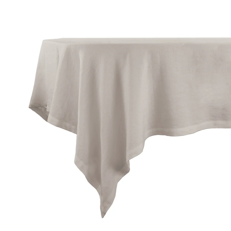 Bodrum Amalfi Linen Tablecloth, 65x95", Tan