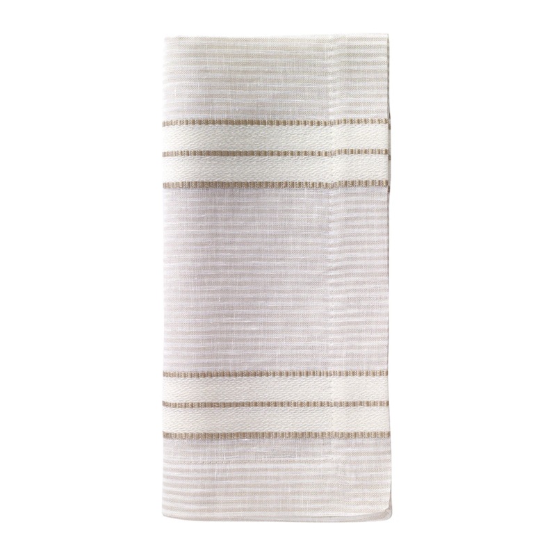 Bodrum Brighton Linen Napkin, 21", Beige